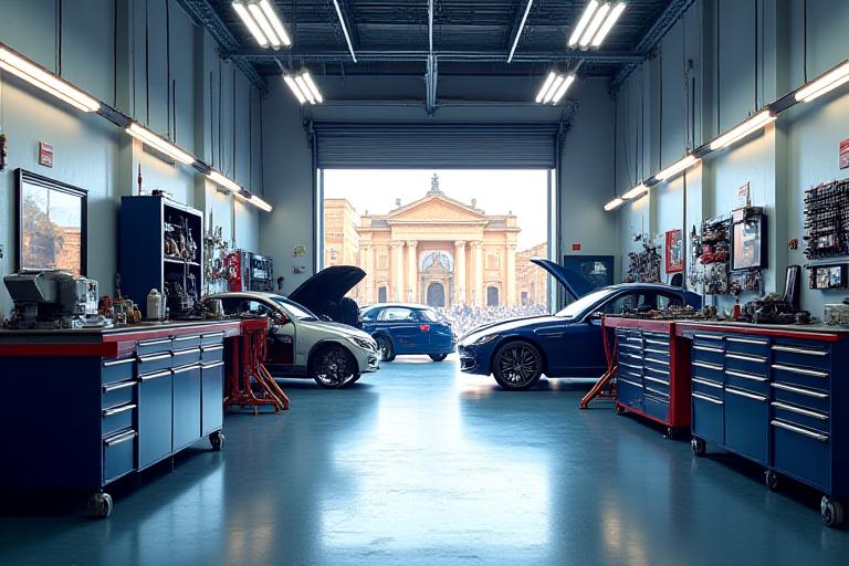 Interno officina di tuning di Eolo Velocity a Roma
